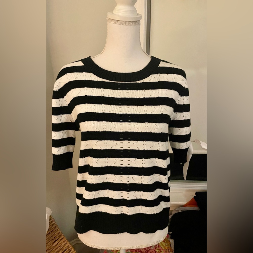 Cabi Black and white sweater